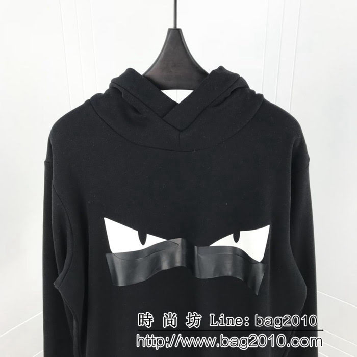 FENDI芬迪 18ss秋冬新款 小怪獸眼睛 純棉加絨 連帽衛衣 男女同款 ydi1599
